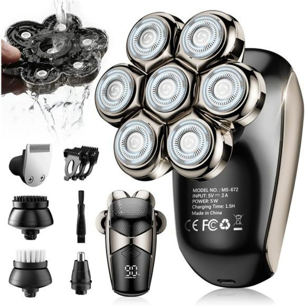 Detachable Head Shavers for Men,5-in-1 Electric Razor